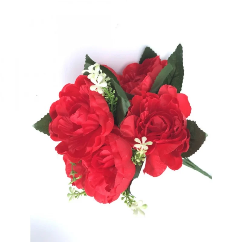 Generic Artificial Flowers Bunch Bouquet Of 7 Poppy Flowers For Home Decoration (Red, Material:Silk, Polyester) - Image 2