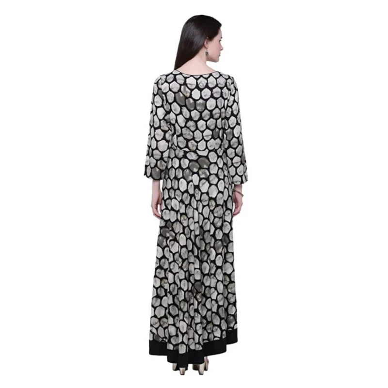 Generic Women's Rayon Zari Zardozi Work Designer Floor Length Kurti (Black, Rayon) - Image 2