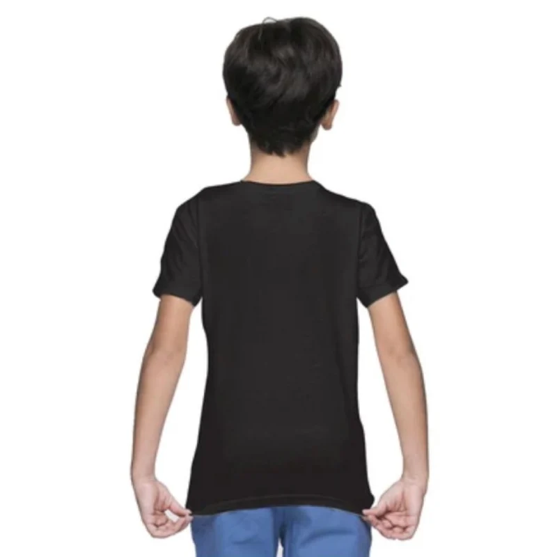 Generic Boys Cotton Plain Half Sleeve TShirt (Black) - Image 3