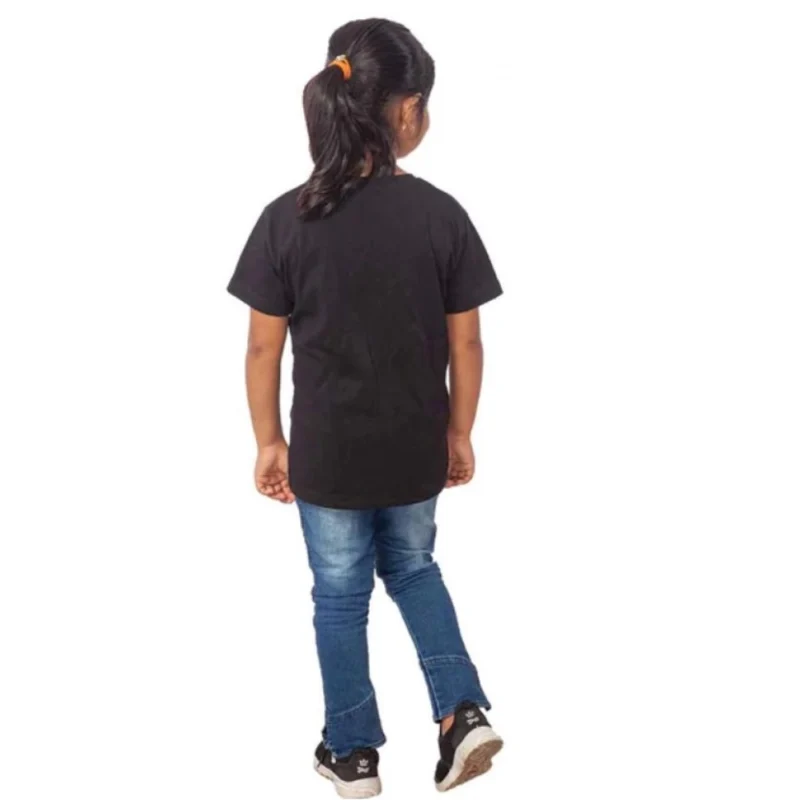 Generic Girls Cotton Drama Queen Half Sleeve TShirt (Black) - Image 2