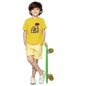 Generic Boys Cotton Lazy Half Sleeve TShirt (Mustard)