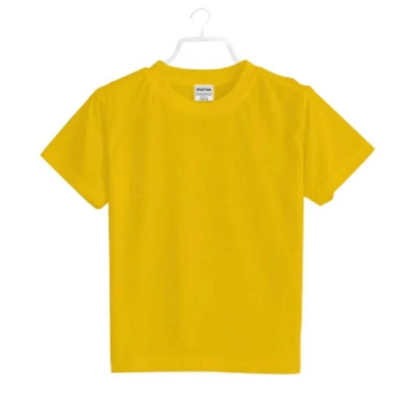 Generic Boys Cotton Plain Half Sleeve TShirt (Yellow) - Image 2