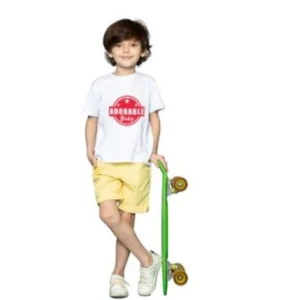 Generic Boys Cotton Adorable Baby Half Sleeve TShirt (White)