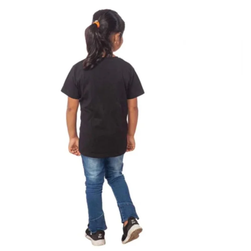 Generic Girls Cotton Tribal Half Sleeve TShirt (Black) - Image 2