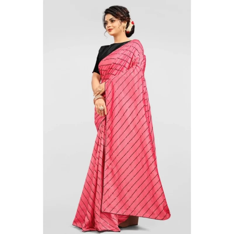 Generic Women's Vichitra Saree with Blouse (Gajari, 5-6 Mtrs) - Image 3