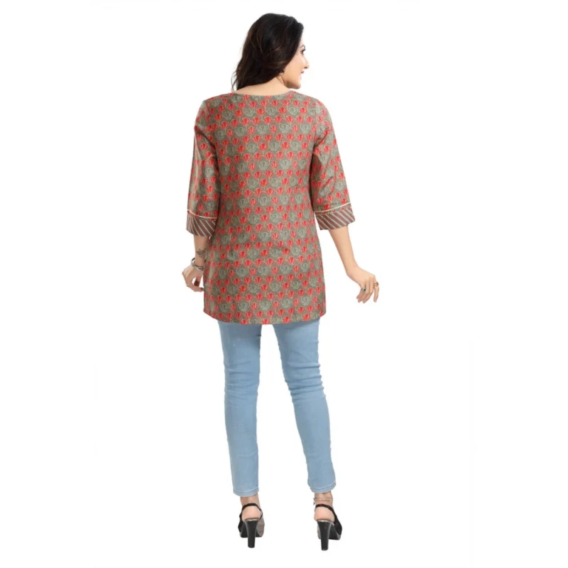 Generic Women's 3/4th Sleeve Viscose Blend Tunic Short Top (Multicolor) - Image 6