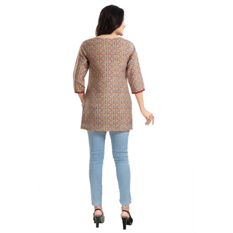 Generic Women's 3/4th Sleeve Viscose Blend Tunic Short Top (Multicolor) - Image 6