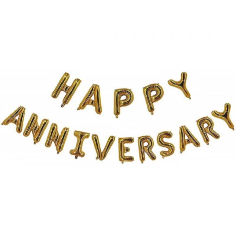 Generic Happy Anniversary Alphabet Foil Balloon Combo With Bottle And Cheersglass Balloons (Multicolor) - Image 3