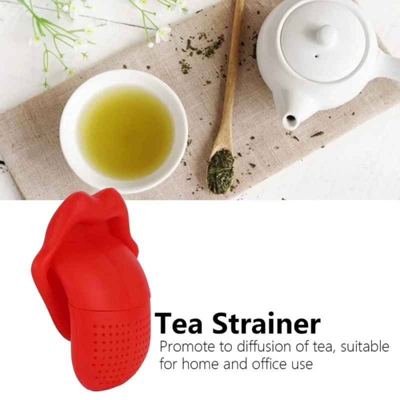 Generic Tongue Shaped Big Lips Tea Maker Food Grade Silicone Tea Strainer (Assorted) - Image 2