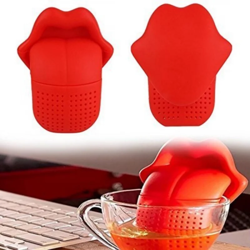 Generic Tongue Shaped Big Lips Tea Maker Food Grade Silicone Tea Strainer (Assorted) - Image 3