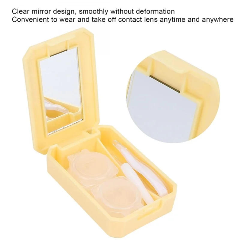 Generic Pack Of_2 Container Soak Storage Kit, Practical Contact Lens Box with Mirror for Travel for Home for Business Trip (Assorted) - Image 4