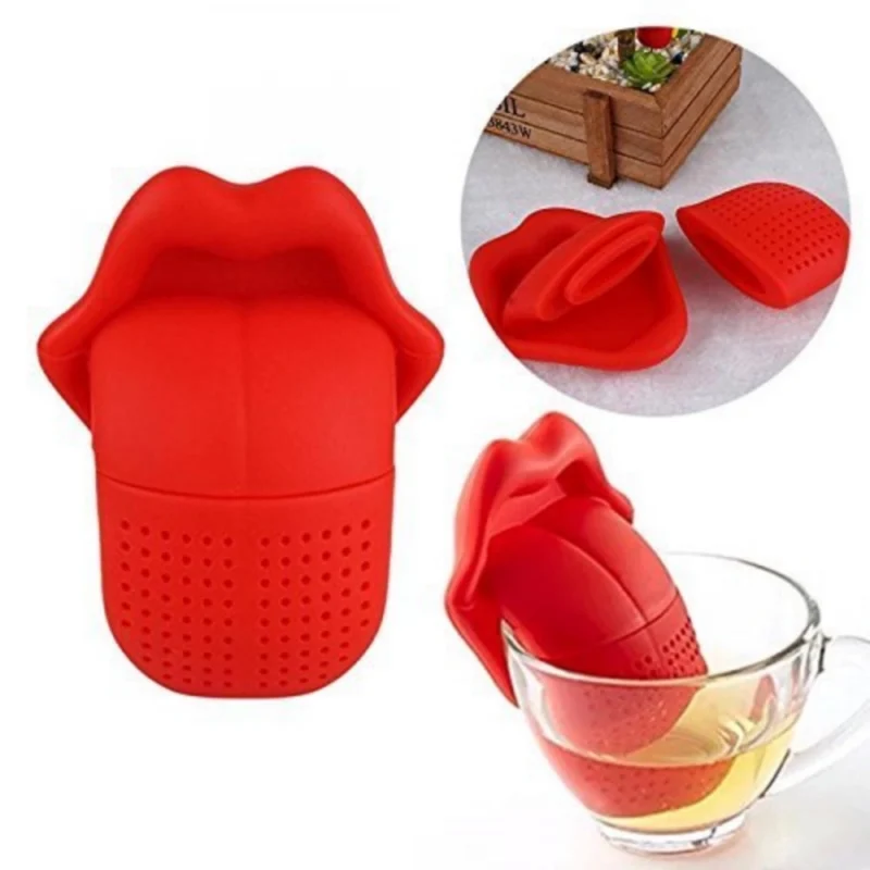 Generic Tongue Shaped Big Lips Tea Maker Food Grade Silicone Tea Strainer (Assorted) - Image 5