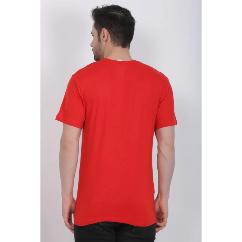 Generic Men's Cotton Jersey V Neck Printed Tshirt (Red) - Image 2