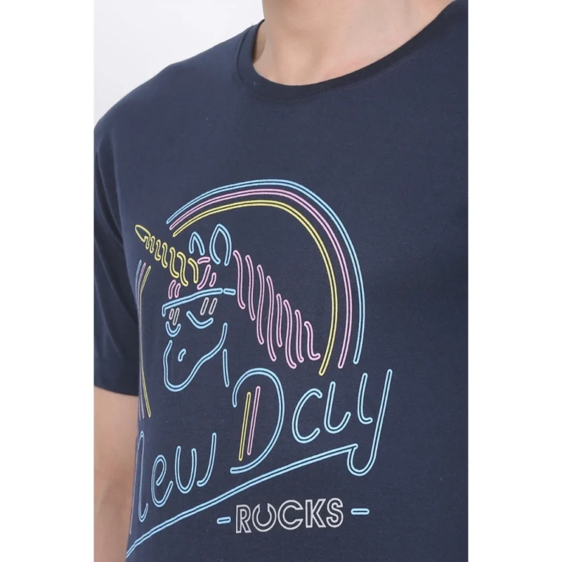 Generic Men's Cotton Jersey Round Neck Printed Tshirt (Navy) - Image 5