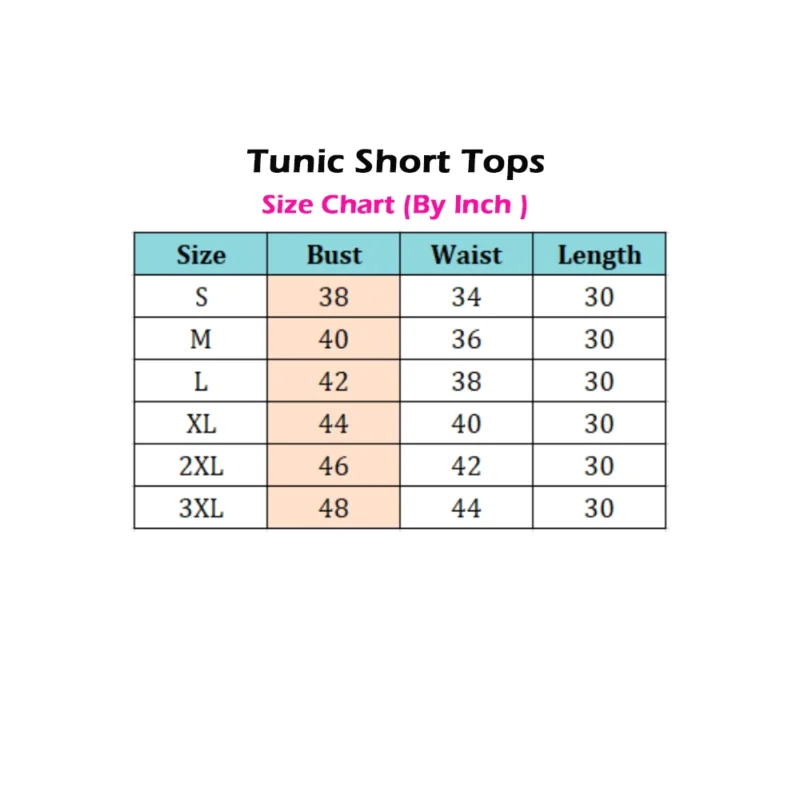 Generic Women's 3/4th Sleeve Viscose Blend Tunic Short Top (Multicolor) - Image 5