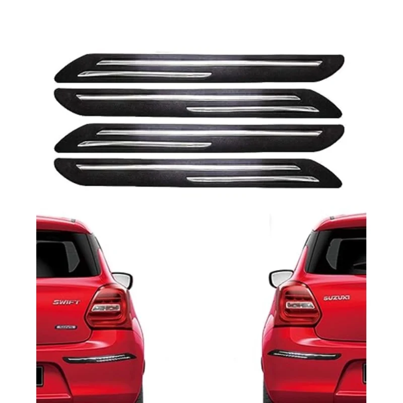 Generic Set Of 4 Universal Car Bumper Protector Guard (Black) - Image 2
