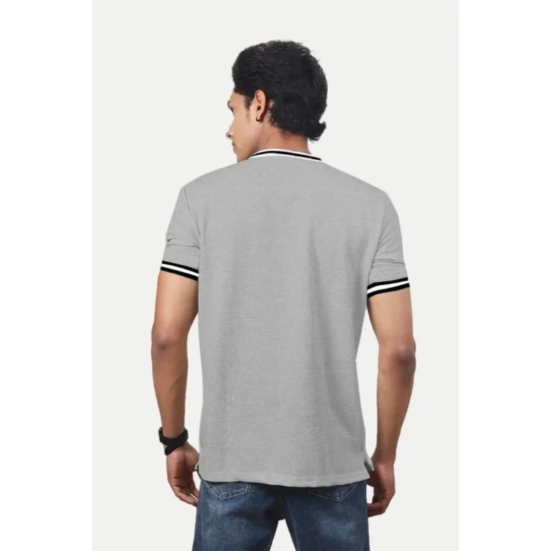 Generic Men's Casual Half sleeve Printed Cotton Crew Neck T-shirt (Grey Melange) - Image 2