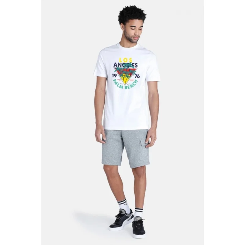Generic Men's Casual Half sleeve Printed Polyester Crew Neck T-shirt (White) - Image 2