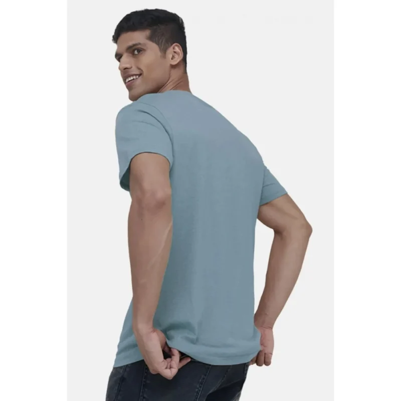 Generic Men's Casual Half sleeve Digital Printed Cotton Crew Neck T-shirt (Teal) - Image 2