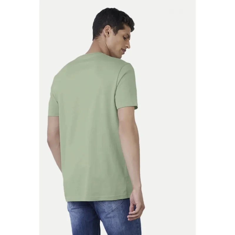 Generic Men's Casual Half sleeve Digital Printed Cotton Crew Neck T-shirt (Pista) - Image 2