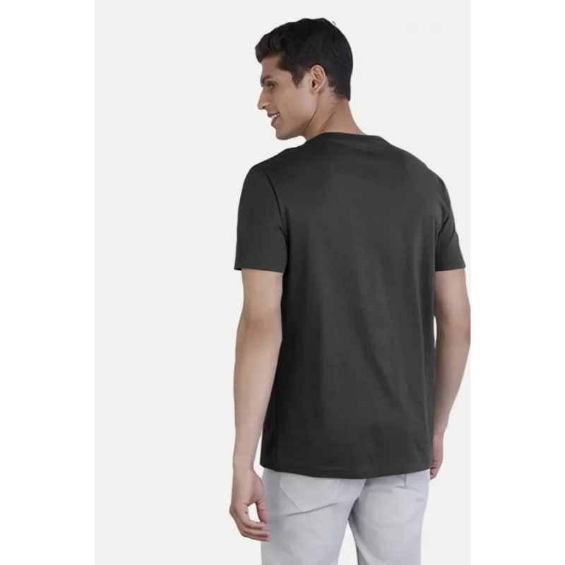 Generic Men's Casual Half sleeve Printed Cotton Crew Neck T-shirt (Black) - Image 2