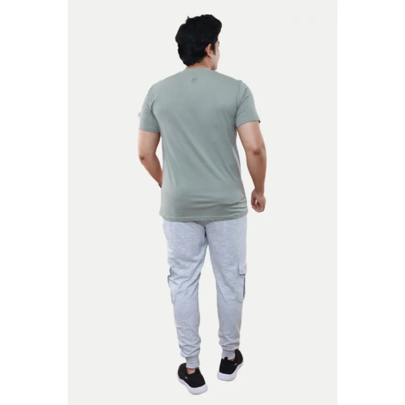 Generic Men's Casual Half sleeve Printed Cotton Crew Neck T-shirt (Grey) - Image 2