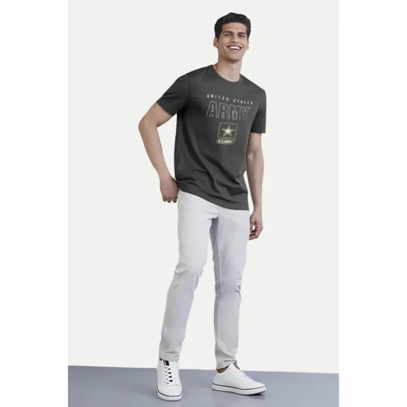 Generic Men's Casual Half sleeve Printed Cotton Crew Neck T-shirt (Black) - Image 5