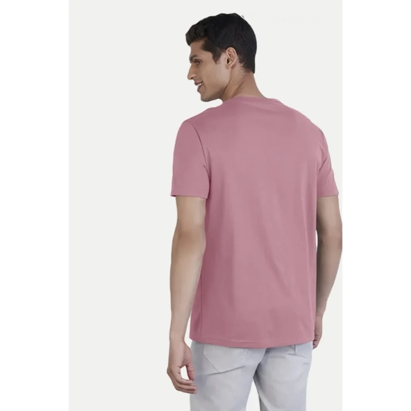 Generic Men's Casual Half sleeve Printed Cotton Crew Neck T-shirt (Pink) - Image 2