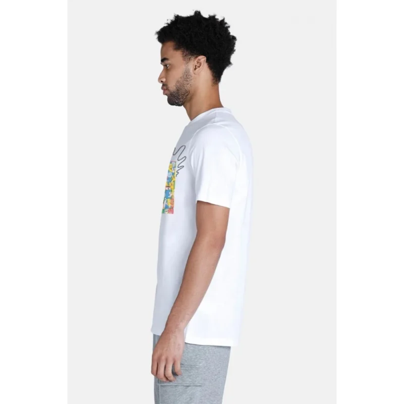 Generic Men's Casual Half sleeve Printed Polyester Crew Neck T-shirt (White) - Image 6