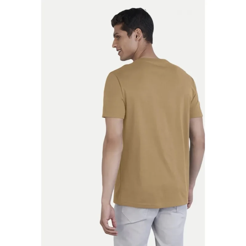 Generic Men's Casual Half sleeve Digital Printed Cotton Crew Neck T-shirt (Sand) - Image 2