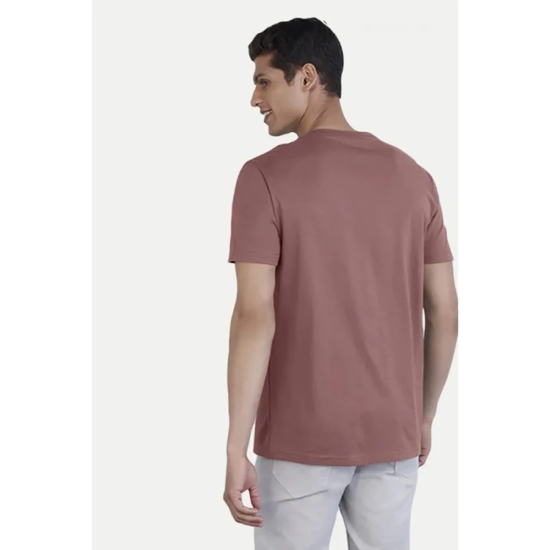 Generic Men's Casual Half sleeve Printed Cotton Crew Neck T-shirt (Pink) - Image 2