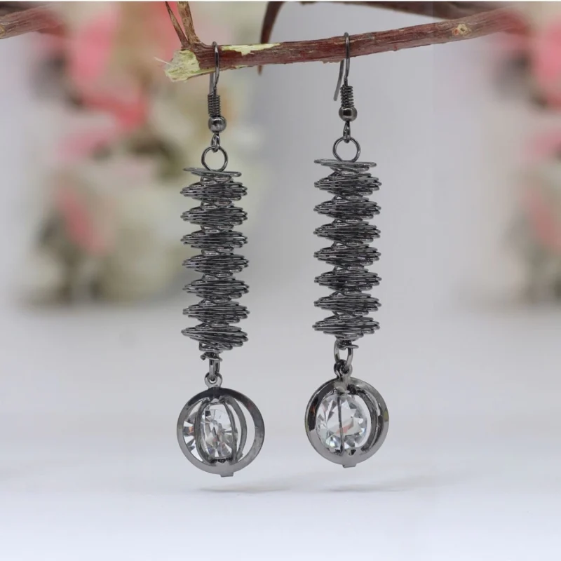 Generic Women's Black Color Antique Earrings Combo Of 6 Pairs - Image 2