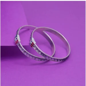 Generic Silver Color 1 Pair Of Oxidised Kids Bangles Size: 1.6