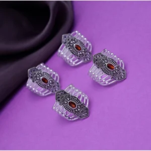 Generic Women's Multi Color Assorted Design Adjustable Toe Rings Combo Of 2 Pairs