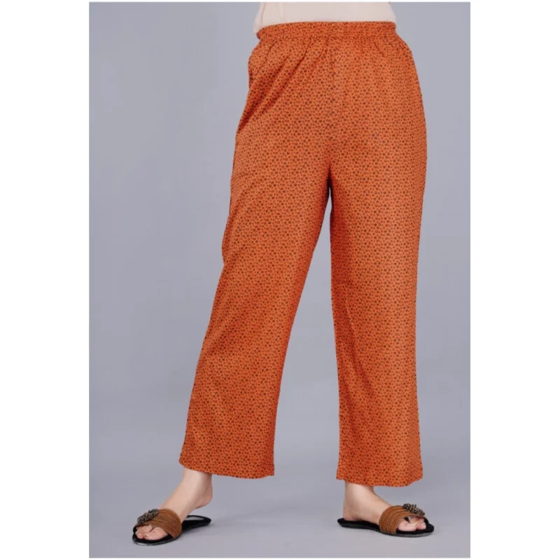 Generic Women's Casual Half Sleeve Printed Viscose Rayon Shirt With Pyjama Pant Night Suit Set (Brown) - Image 2