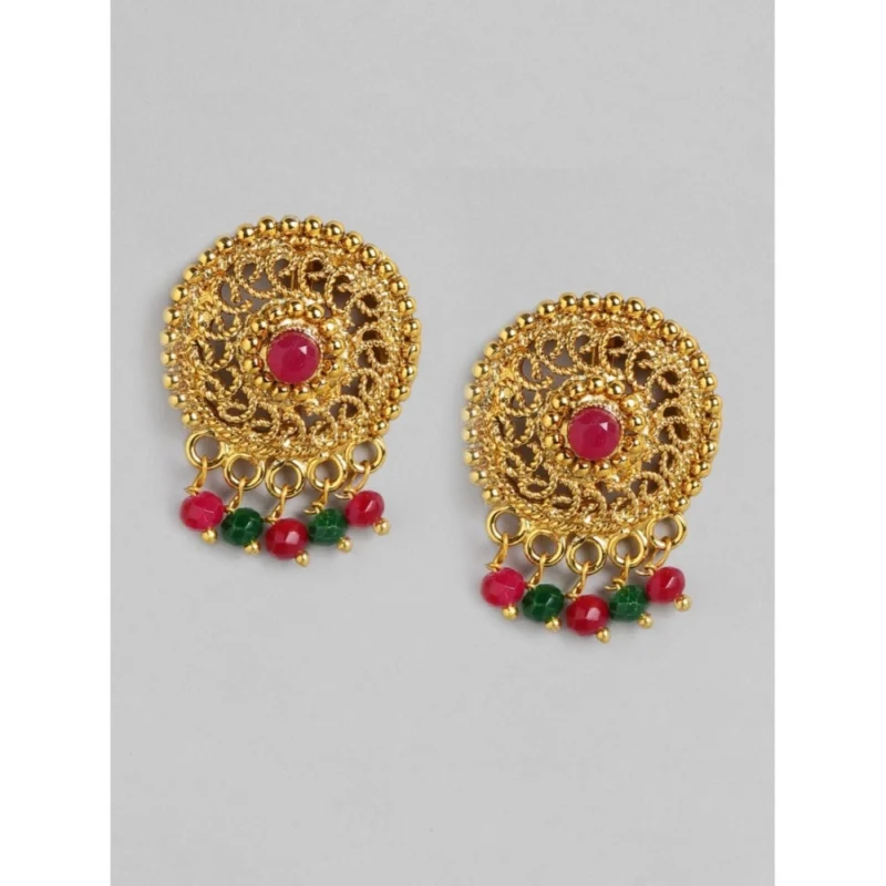 Generic Women's Rose Gold Plated Alloy Necklace & Earings Set (Multicolor) - Image 3