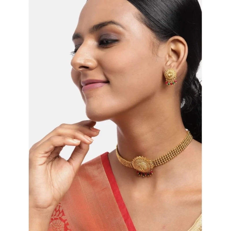 Generic Women's Rose Gold Plated Alloy Necklace & Earings Set (Gold) - Image 3