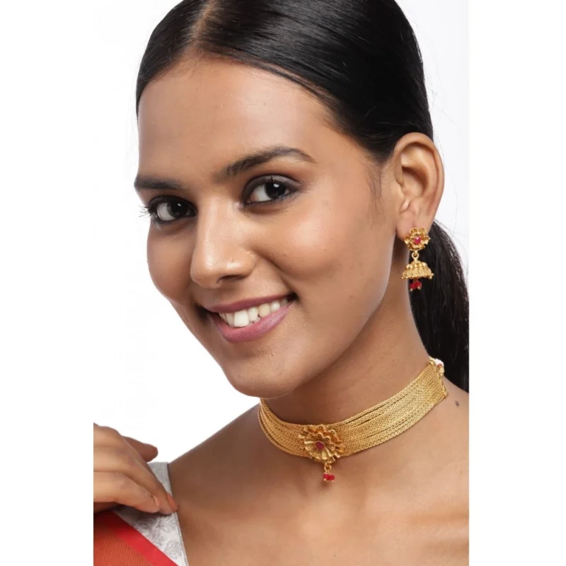 Generic Women's Rose Gold Plated Alloy Necklace & Earings Set (Gold) - Image 3