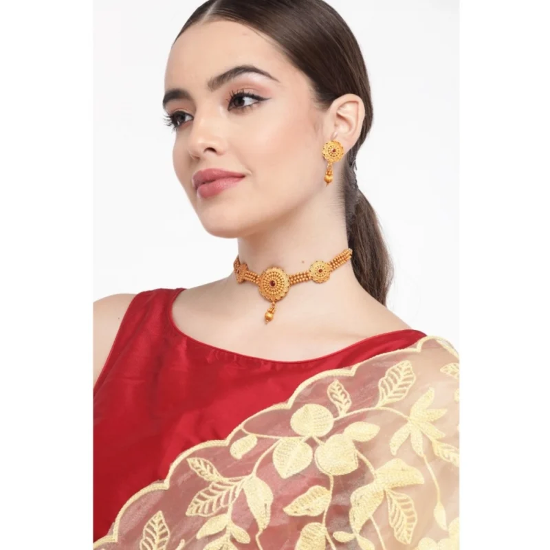 Generic Women's Rose Gold Plated Alloy Necklace & Earings Set (Gold) - Image 3