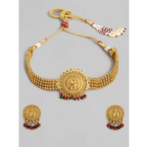 Generic Women's Rose Gold Plated Alloy Necklace & Earings Set (Gold)