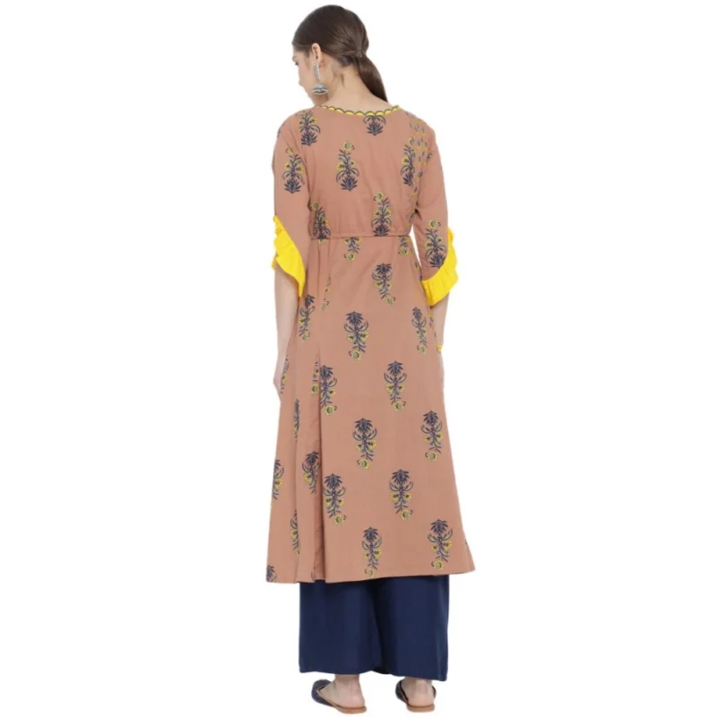 Generic Women's Casual 3/4 th Sleeve Floral Printed Cotton Kurti (MultiColor) - Image 2