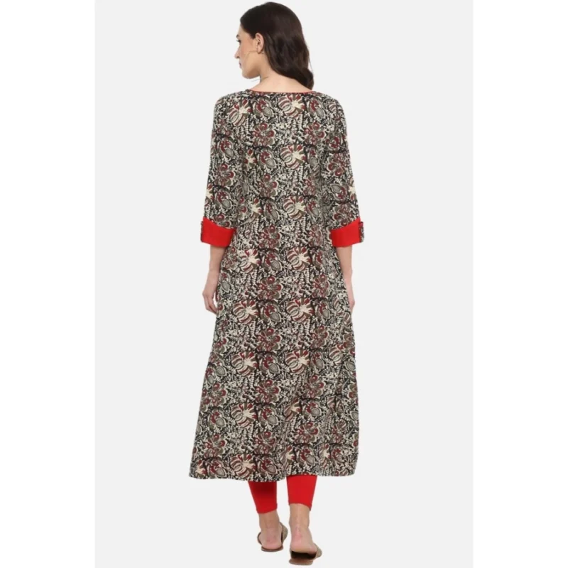 Generic Women's Casual 3/4 th Sleeve Printed Cotton Kurti (MultiColor) - Image 2