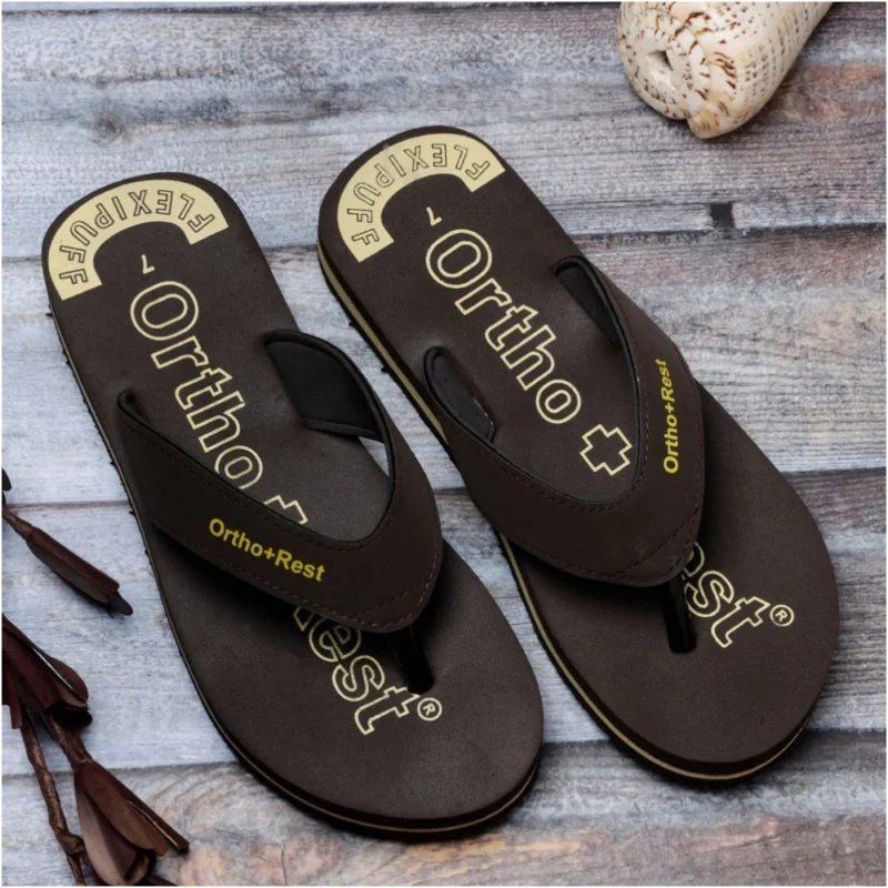 Generic Unisex Rubber Comfortable Orthopedic Doctor Slipper and Flip Flops (Brown) - Image 2