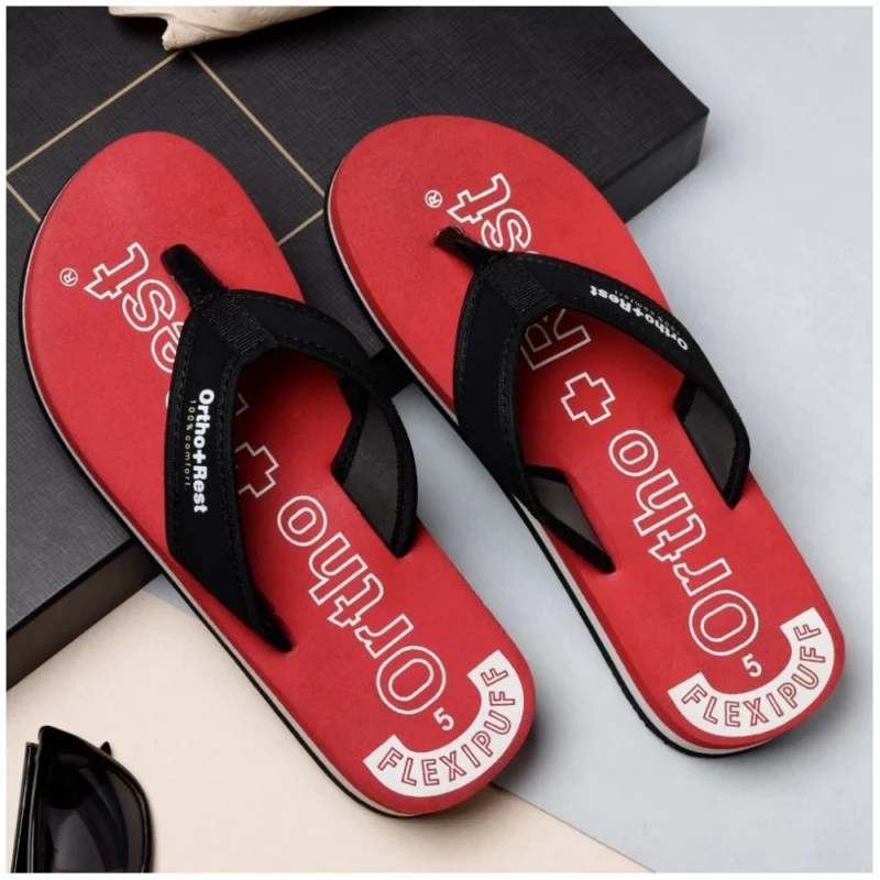 Generic Unisex Rubber Comfortable Orthopedic Doctor Slipper and Flip Flops (Red) - Image 2