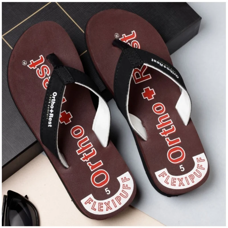 Generic Unisex Rubber Comfortable Orthopedic Doctor Slipper and Flip Flops (Maroon) - Image 2