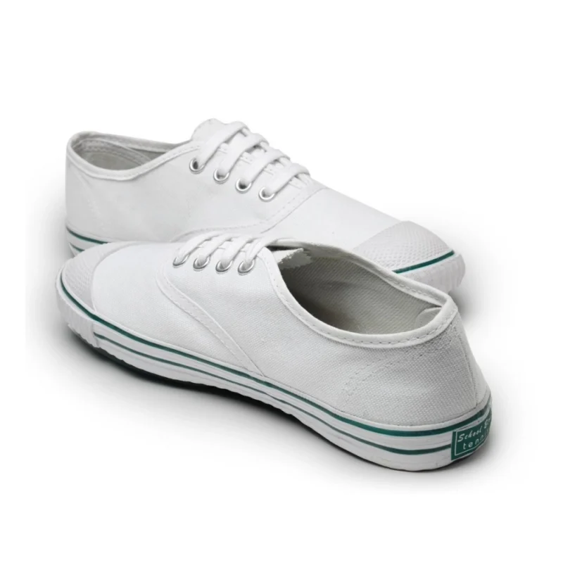 Generic Unisex Cotton School Shoe Lace-Up (White) - Image 3