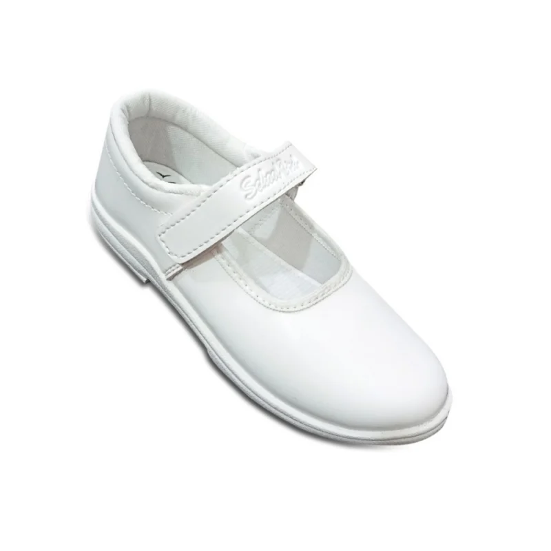 Generic Girls Rexine Ox-Ankle Velcro Closure School Shoe (White) - Image 5