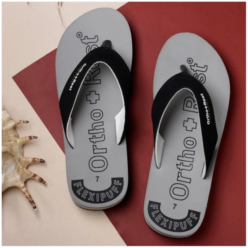 Generic Unisex Rubber Comfortable Orthopedic Doctor Slipper and Flip Flops (Grey) - Image 2