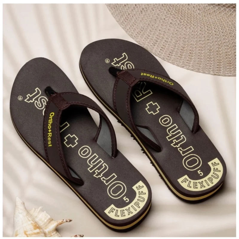 Generic Unisex Rubber Comfortable Orthopedic Doctor Slipper and Flip Flops (Brown) - Image 2