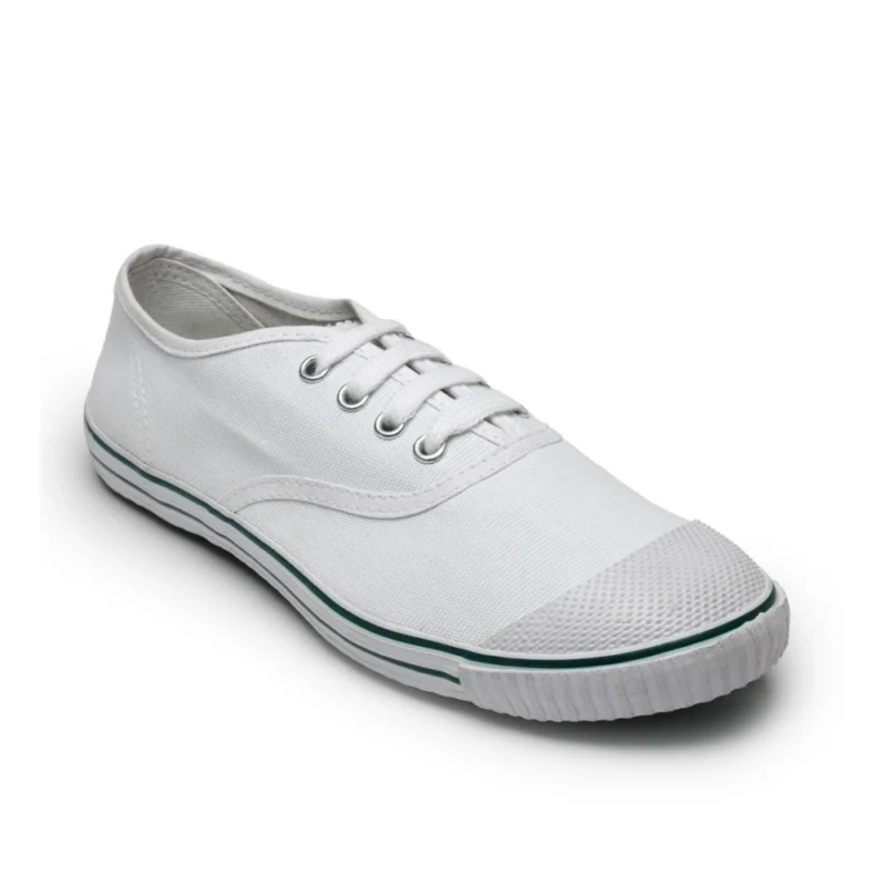 Generic Unisex Cotton School Shoe Lace-Up (White) - Image 5